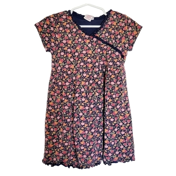 Gymboree Other - 🟢K1131 * Gymboree Girls Floral/Fruit Print Dress Blue Pink Size M 4 Yrs